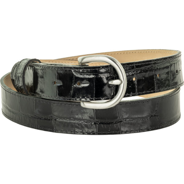 30mm Black croc Print belt