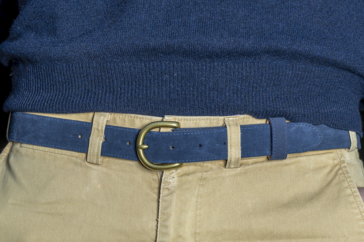 Men's (30mm) Navy Suede Belt - Peachy Belts