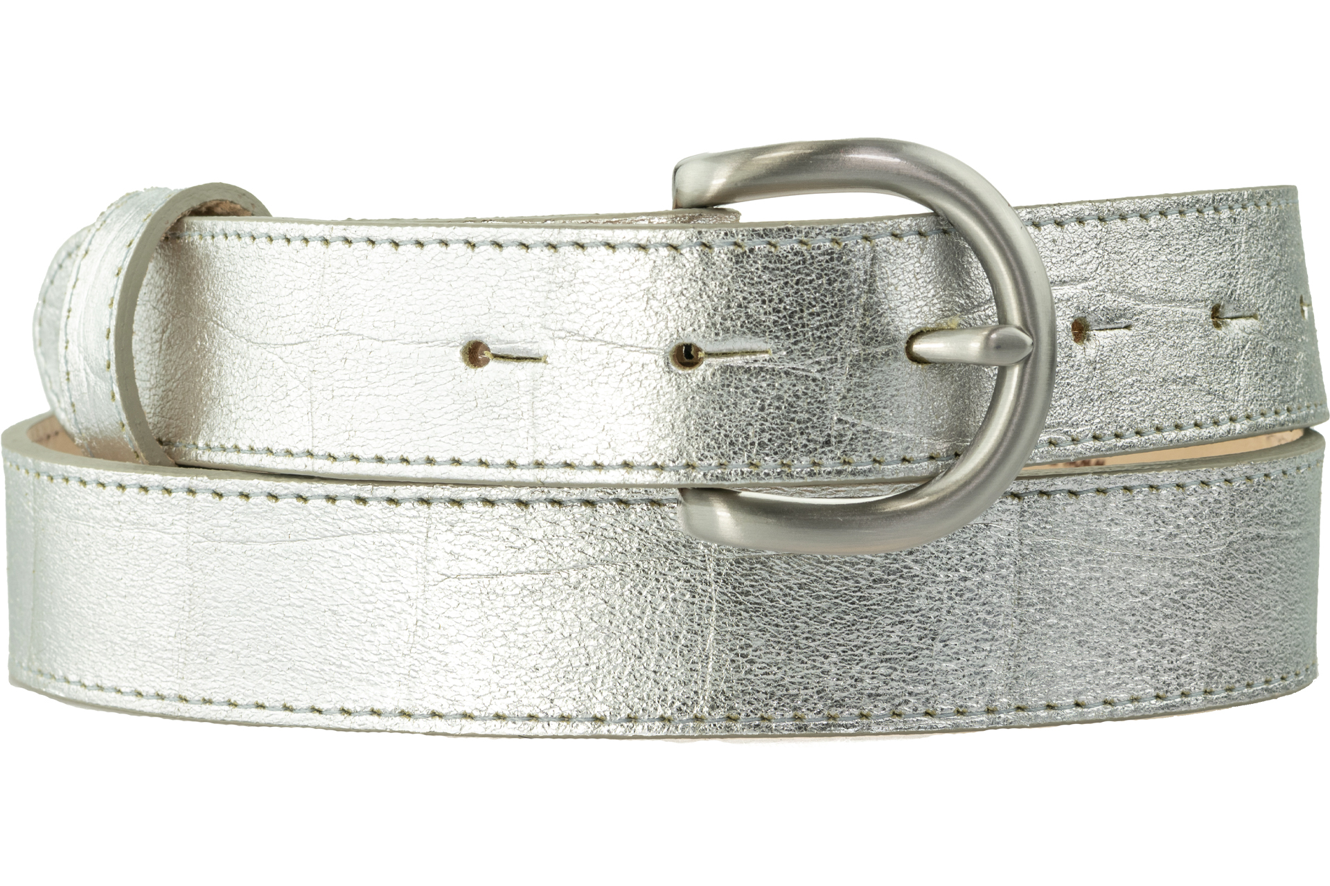 30mm Silver Croc Belt - Peachy Belts