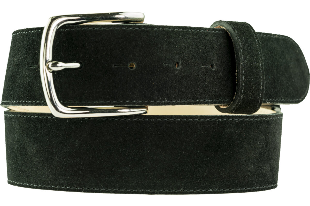 Italian Black Suede Belt With Simple Detachable Buckle (Width: 40mm) - Image 8