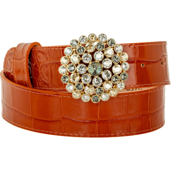 Diamante belt buckle - Leopard Waterlily