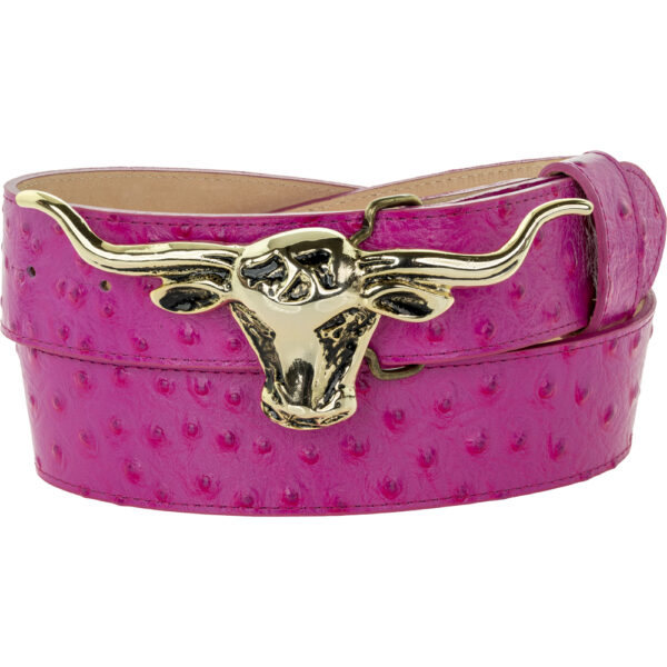 Brass Plated Gold Steers Head Solid Belt Buckle (Fits Any Belt Size)