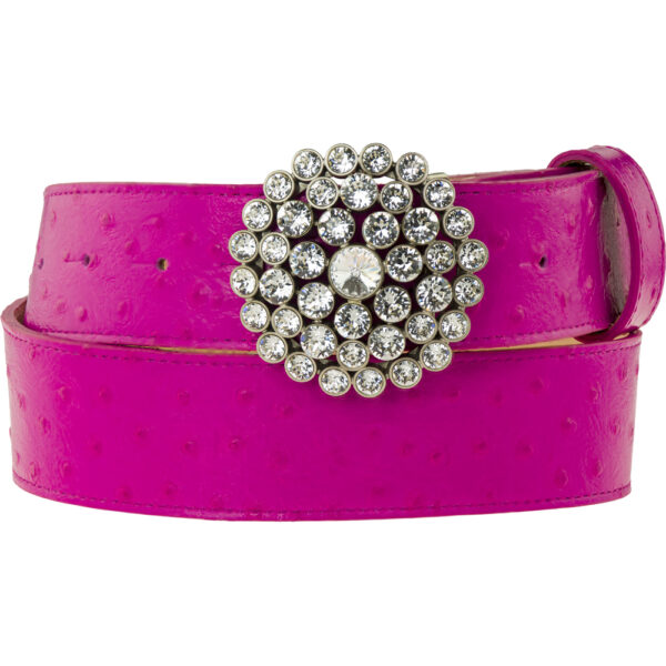 Handmade White Waterlily Swarovski Crystal Belt Buckle