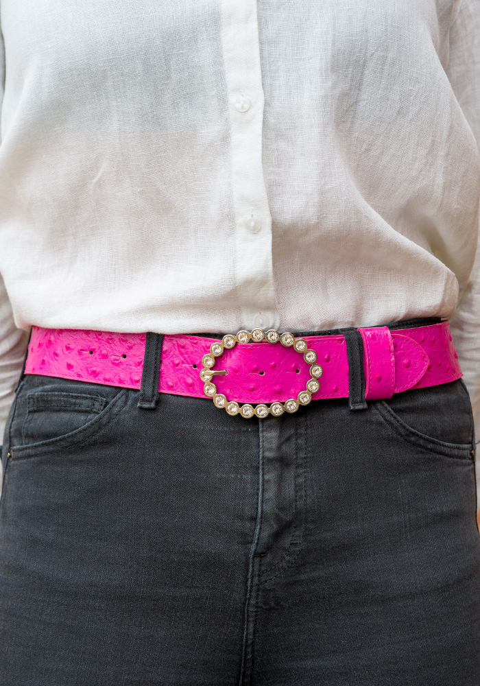 White Oval Diamante Buckle 40mm - Image 4