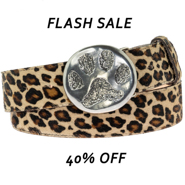 Silver Dog Print Statement Belt Buckle (Fits: 30mm & 40mm Belts)