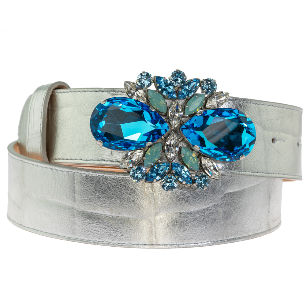 Blue Crown Jewels belt buckle (fits 40mm belts) Peachy Belts