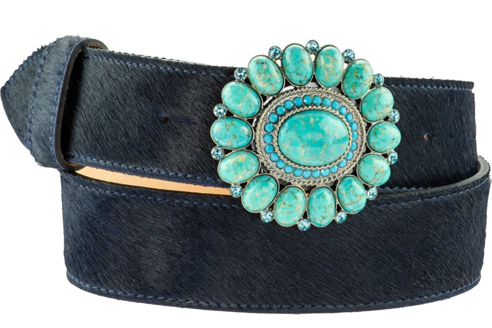 Turquoise Stone Flower Buckle - Image 4