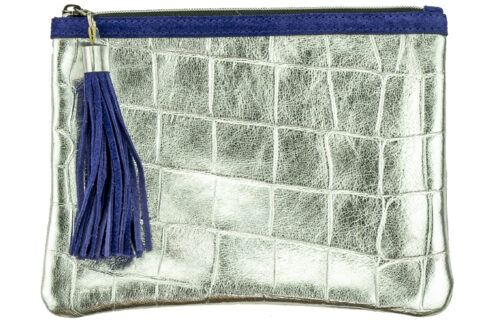 Abro S Metallic Silver Croc Clutch Bag 026951-21 0091 main image 1