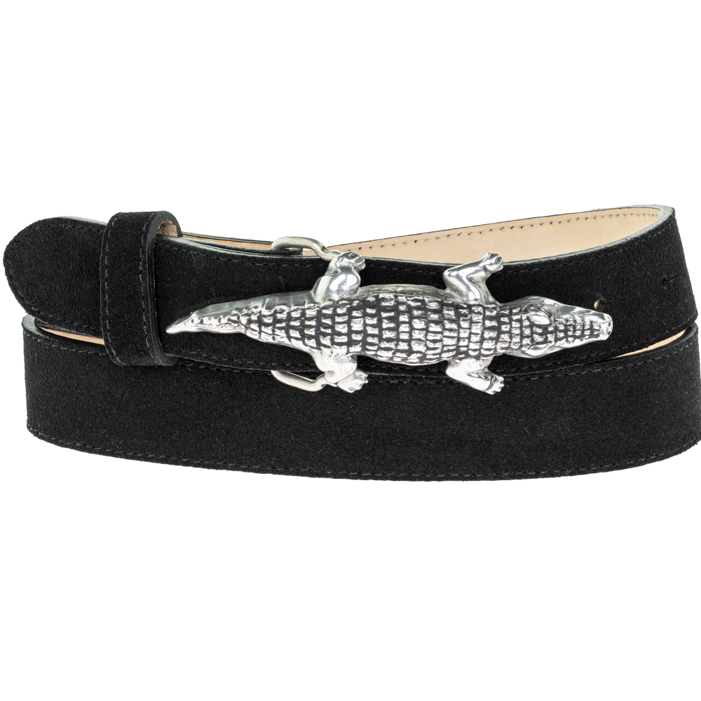 Silver 30mm Crocodile Buckle Peachy Belts