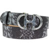Mens 40mm Shades of Grey python print belt - Image 4