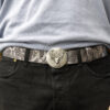 Mens 40mm Shades of Grey python print belt