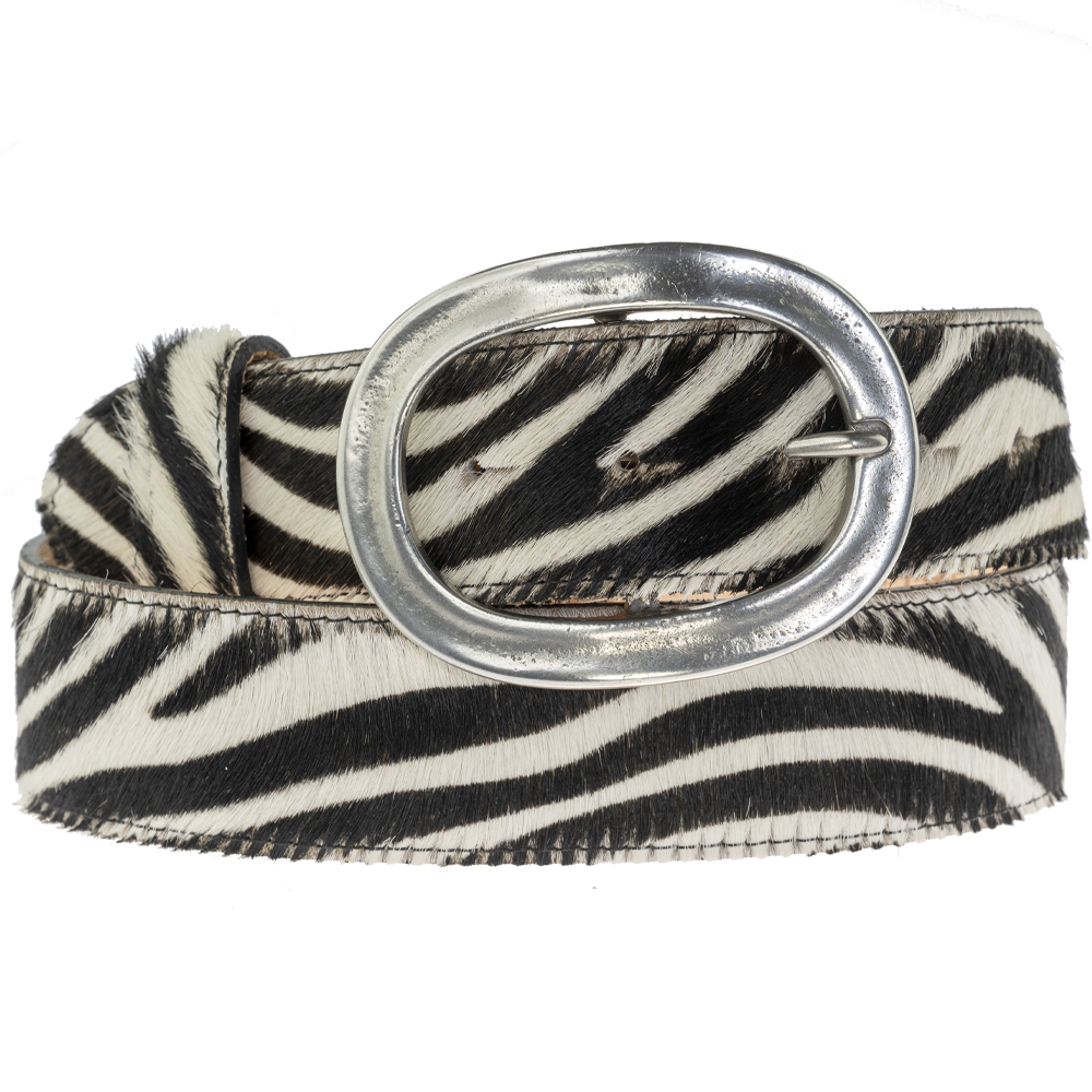 BELT 40MM IN BLACK CALFSKIN WITH INTERWOVEN CHAIN BUCKLE ZIPPER IN TRIM SILVER HARDWARE