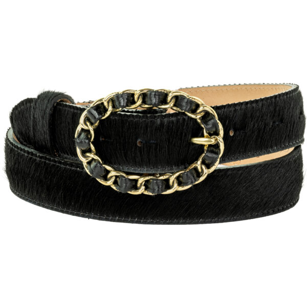 30mm Gold Coco buckle with black leather