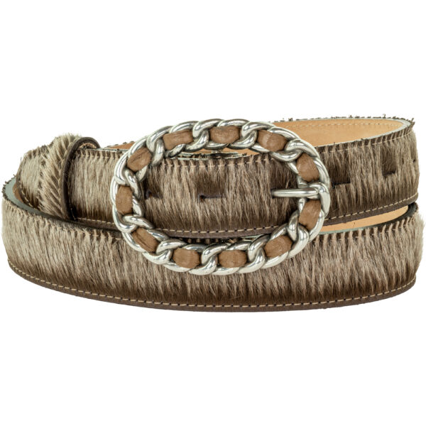 30mm Silver Coco buckle with mink leather