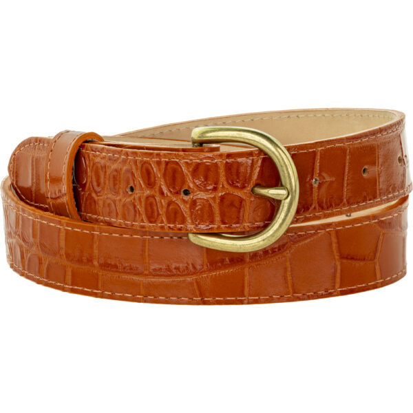 30mm Orange Croc Print Belt