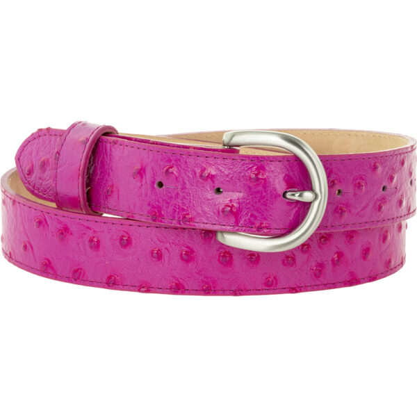 30mm Pink Ostrich Print belt