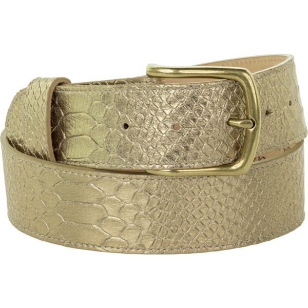 Champagne Croc Print Belt (40mm)