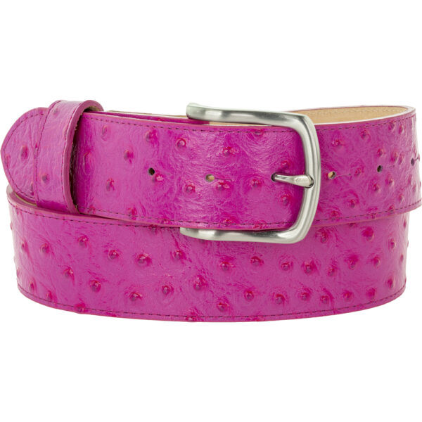 40mm Pink Ostrich Print Belt