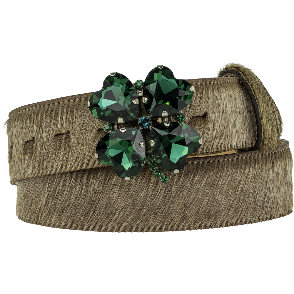 Green Crystal Four Leaf Clover buckle (fits our 40mm and 60mm belts) - Image 4