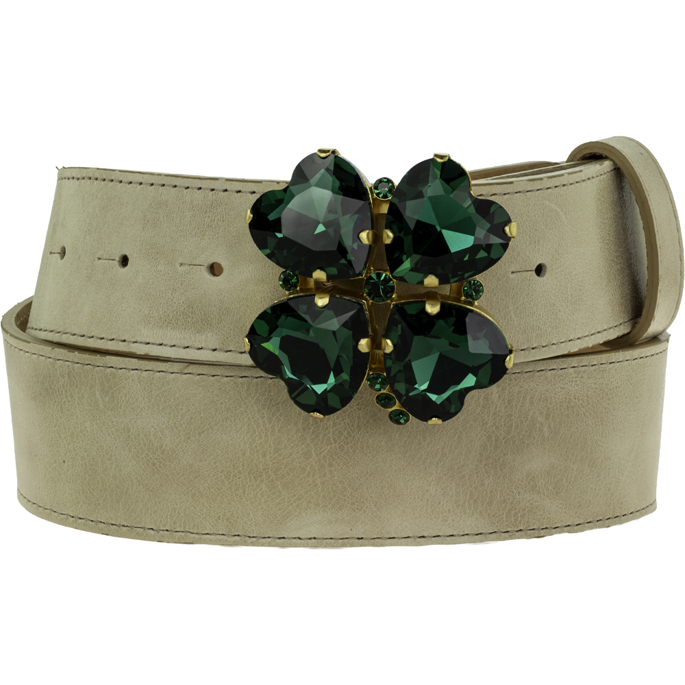 Green Crystal Four Leaf Clover buckle (fits our 40mm and 60mm belts) - Image 5